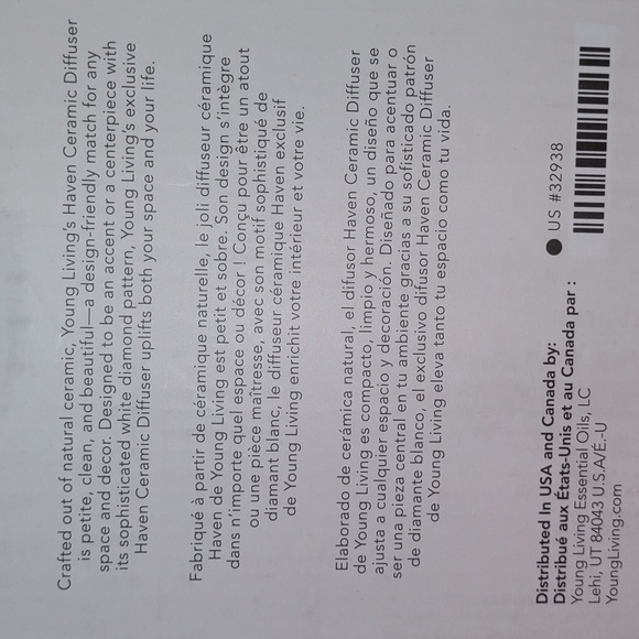 Young Living Haven Ceramic Essential Oil Diffuser NEW IN BOX!  NIB! - Picture 4 of 6